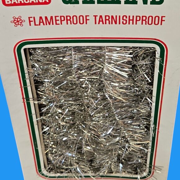 Vintage Lot Barcana Silver Tinsel Christmas Garland Flame/Tarnishproof (180 ft) - Picture 5 of 15